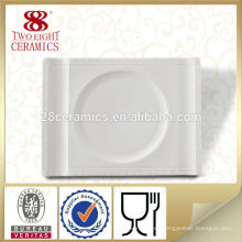 Platos y platos de placa rectangular de porcelana blanca de vajilla india